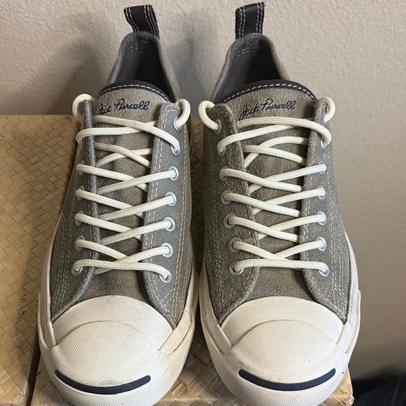 Jack Purcell Gray Suede Low Top Sneakers Converse size 9.5 - Picture 3 of 16